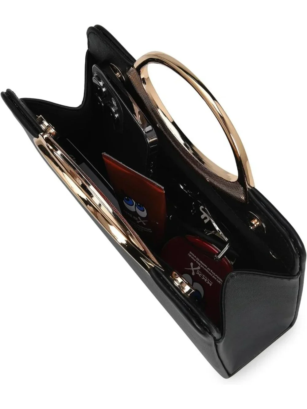 👜Women's Black Small Dressy Handbag Evening Bag Circle Handle Elegant Purse